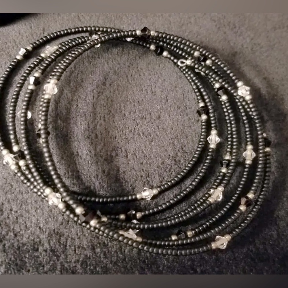 Silpada Black Beaded Wrap Bracelet